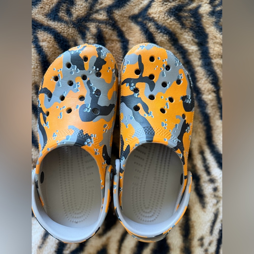 CROCS Unisex Orange and Gray Shoes